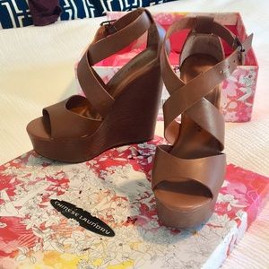 Chinese Laundry Brown Wedges (never worn)